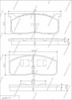 Комплект тормозных колодок, дисковый тормоз NPS T360A24
