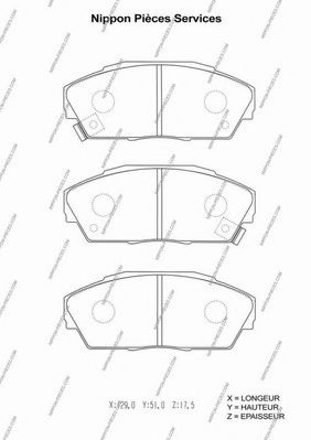 Комплект тормозных колодок, дисковый тормоз NPS LP665