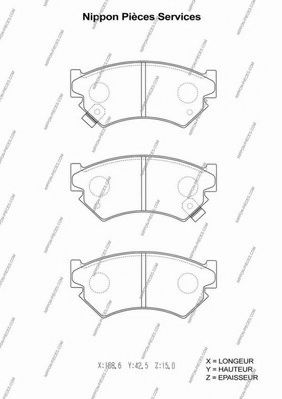 Комплект тормозных колодок, дисковый тормоз NPS 36732