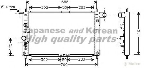 Радиатор, охлаждение двигателя ASHUKI J211-01