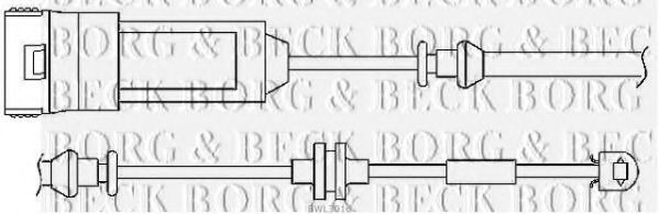 Сигнализатор, износ тормозных колодок BORG & BECK BWL3016
