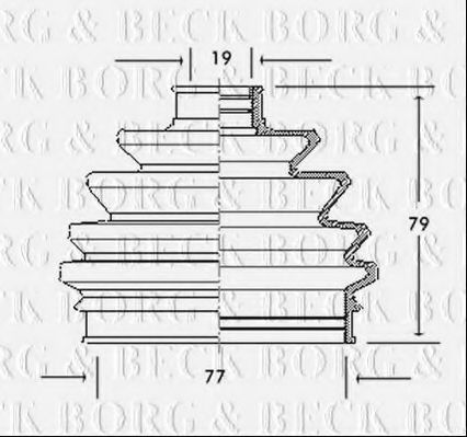 Пыльник, приводной вал BORG & BECK BCB2016