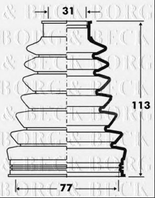 Пыльник, приводной вал BORG & BECK BCB2831