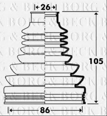 Пыльник, приводной вал BORG & BECK BCB2912