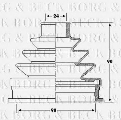 Пыльник, приводной вал BORG & BECK BCB6188