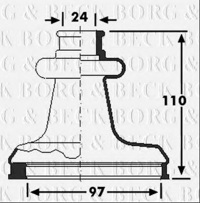 Пыльник, приводной вал BORG & BECK BCB6223