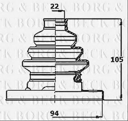 Пыльник, приводной вал BORG & BECK BCB6317