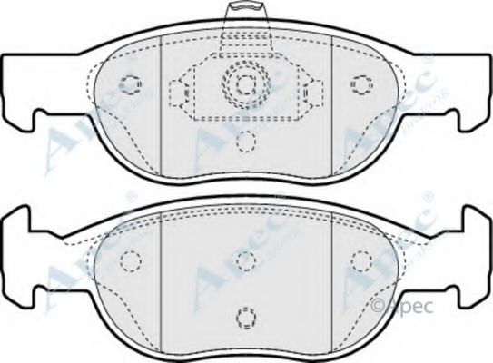 Комплект тормозных колодок, дисковый тормоз APEC braking PAD1051