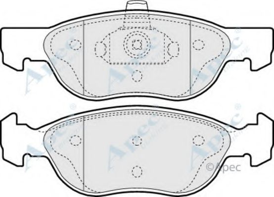 Комплект тормозных колодок, дисковый тормоз APEC braking PAD1114