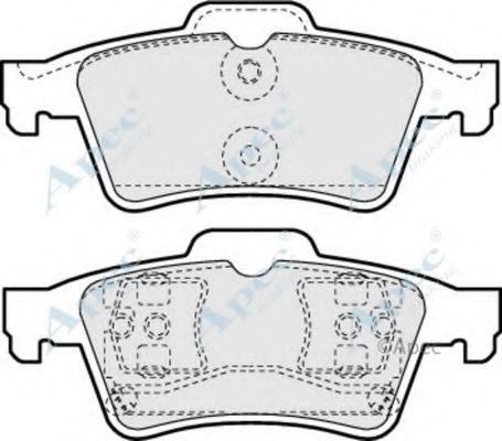 Комплект тормозных колодок, дисковый тормоз APEC braking PAD1195