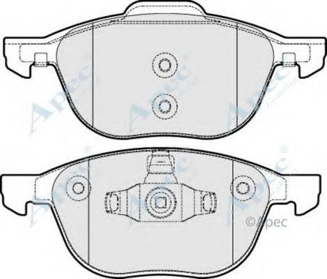 Комплект тормозных колодок, дисковый тормоз APEC braking PAD1638