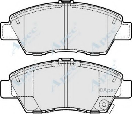 Комплект тормозных колодок, дисковый тормоз APEC braking PAD1675