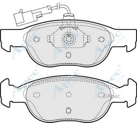 Комплект тормозных колодок, дисковый тормоз APEC braking PAD895