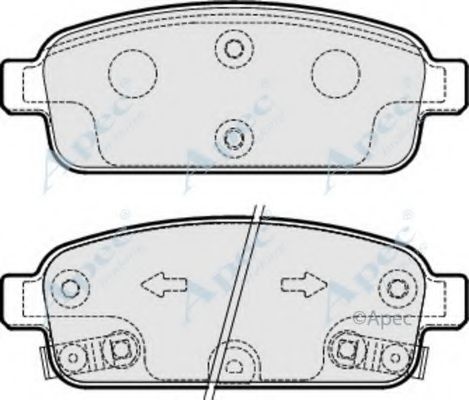 Комплект тормозных колодок, дисковый тормоз APEC braking PAD1864
