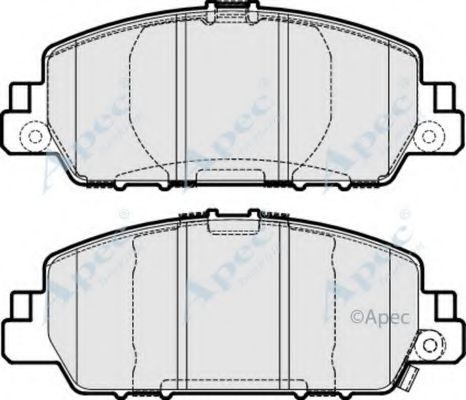 Комплект тормозных колодок, дисковый тормоз APEC braking PAD1962