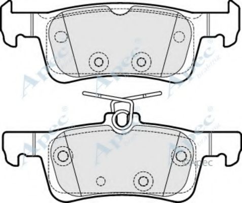 Комплект тормозных колодок, дисковый тормоз APEC braking PAD1975