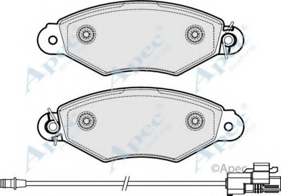 Комплект тормозных колодок, дисковый тормоз APEC braking PAD1982