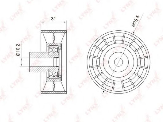 Паразитный / ведущий ролик, поликлиновой ремень LYNXauto PB-7011