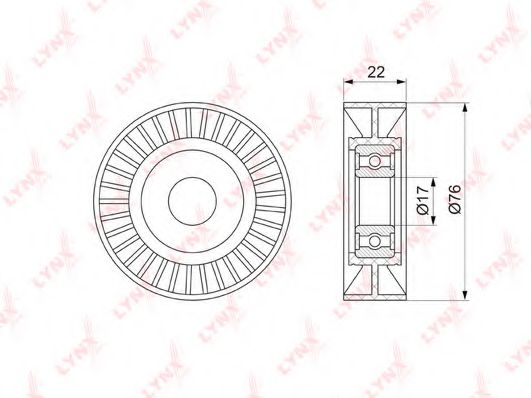 Натяжной ролик, поликлиновой  ремень LYNXauto PB-5347