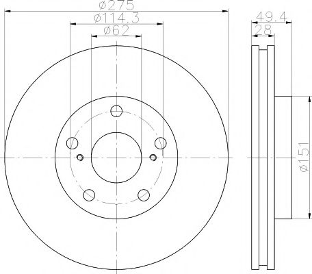 Тормозной диск HELLA PAGID 8DD 355 111-611
