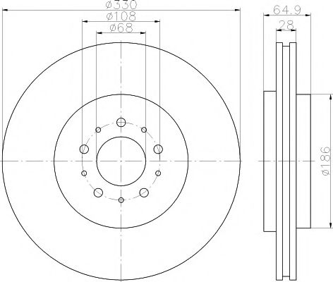Тормозной диск HELLA PAGID 8DD 355 115-601
