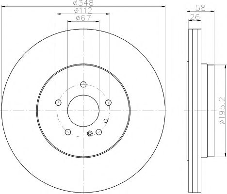 Тормозной диск HELLA PAGID 8DD 355 116-291