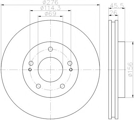 Тормозной диск HELLA PAGID 8DD 355 116-311
