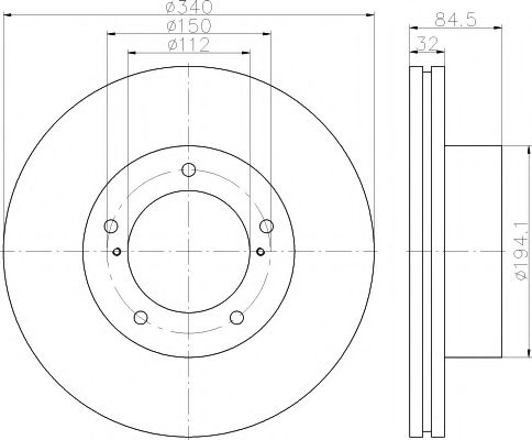 Тормозной диск HELLA PAGID 8DD 355 116-551