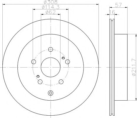 Тормозной диск HELLA PAGID 8DD 355 116-781