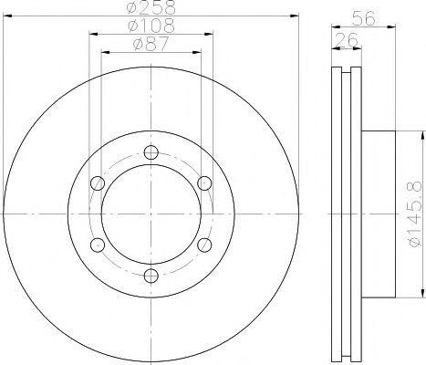 Тормозной диск HELLA PAGID 8DD 355 117-041