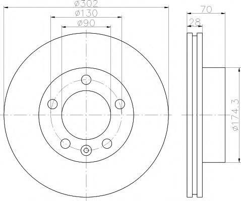 Тормозной диск HELLA PAGID 8DD 355 117-121