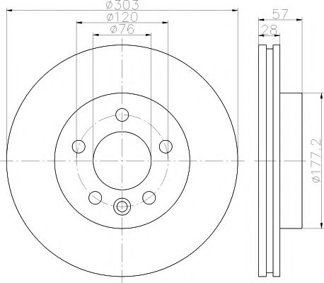 Тормозной диск HELLA PAGID 8DD 355 117-151