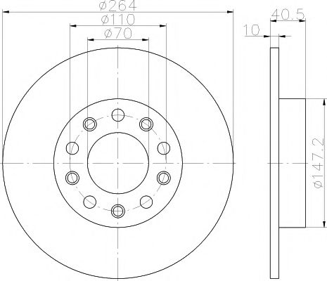 Тормозной диск HELLA PAGID 8DD 355 117-241