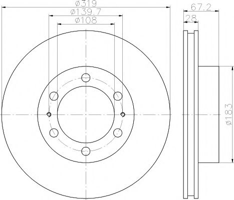 Тормозной диск HELLA PAGID 8DD 355 117-261