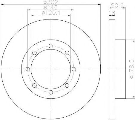 Тормозной диск HELLA PAGID 8DD 355 117-281