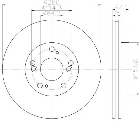 Тормозной диск HELLA PAGID 8DD 355 118-761