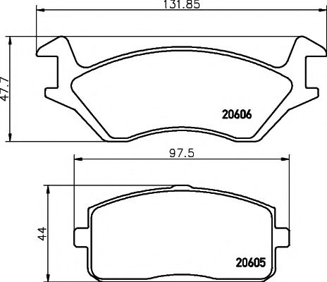 Комплект тормозных колодок, дисковый тормоз HELLA PAGID 8DB 355 007-231