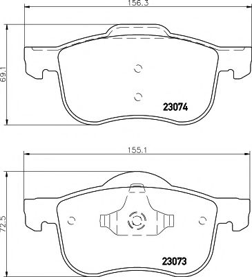Комплект тормозных колодок, дисковый тормоз HELLA PAGID 8DB 355 008-851