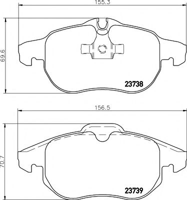 Комплект тормозных колодок, дисковый тормоз HELLA PAGID 8DB 355 009-311