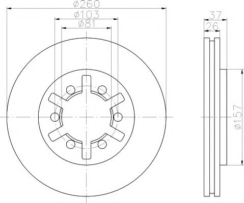 Тормозной диск HELLA PAGID 8DD 355 104-551