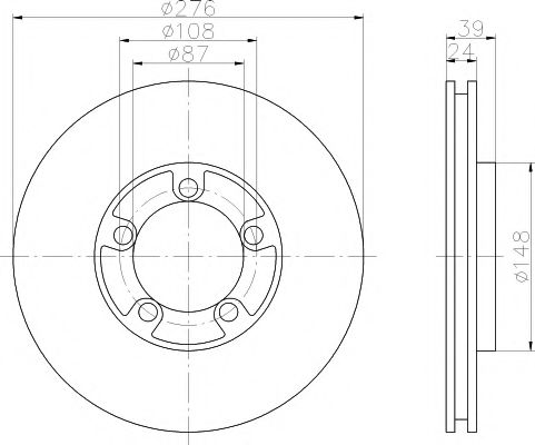 Тормозной диск HELLA PAGID 50355