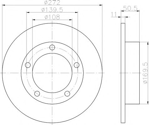 Тормозной диск HELLA PAGID 8DD 355 100-381