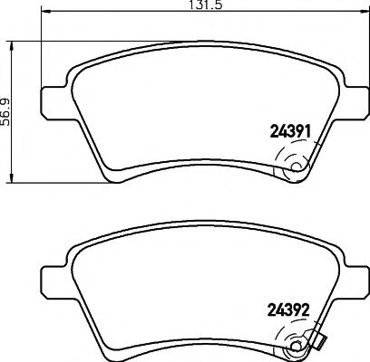 Комплект тормозных колодок, дисковый тормоз HELLA PAGID 8DB 355 012-511