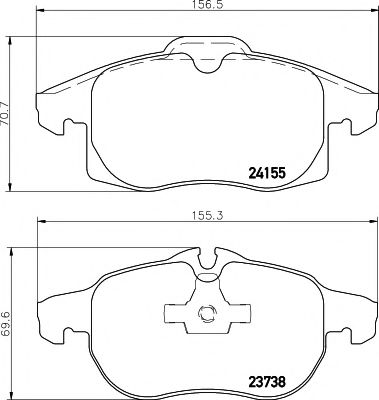 Комплект тормозных колодок, дисковый тормоз HELLA PAGID 8DB 355 012-681