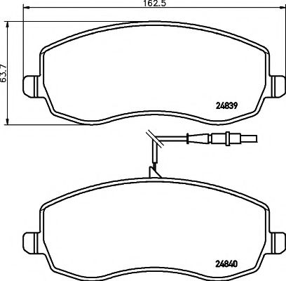 Комплект тормозных колодок, дисковый тормоз HELLA PAGID 8DB 355 013-871