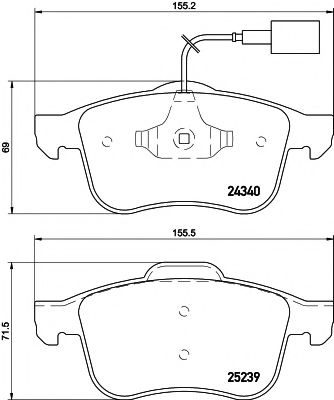 Комплект тормозных колодок, дисковый тормоз HELLA PAGID 8DB 355 015-531