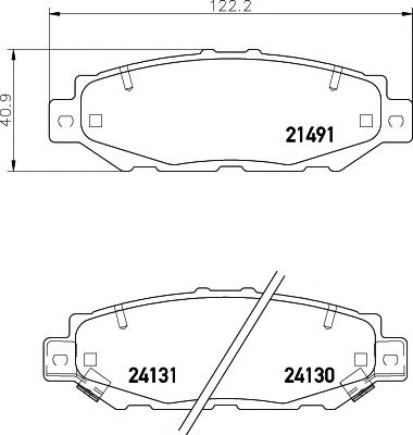 Комплект тормозных колодок, дисковый тормоз HELLA PAGID 8DB 355 016-751