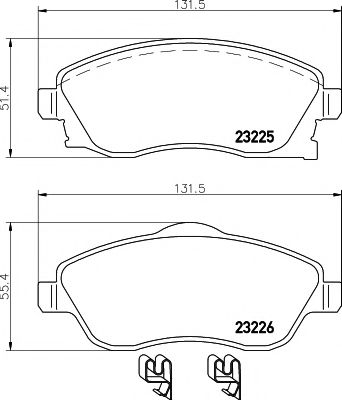 Комплект тормозных колодок, дисковый тормоз HELLA PAGID 8DB 355 018-511