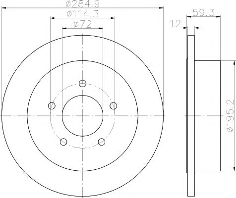 Тормозной диск HELLA PAGID 8DD 355 118-341