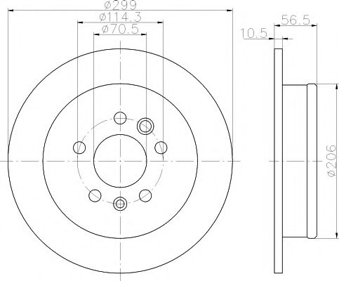 Тормозной диск HELLA PAGID 55485